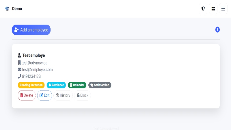 Employés avec accès limité aux tâches de réservation